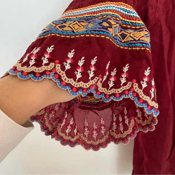 Johnny Was - Nasiba 3/4-Sleeve Embroidered Blouse - Picture 10 of 11